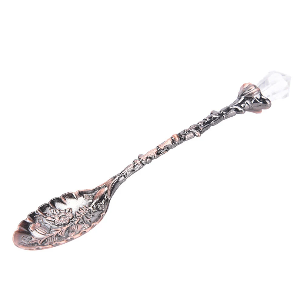 4pcs/set Vintage Spoons Palace Style Carved Spoon Mini Coffee Tea Dessert Spoon Dinnerware Kitchen Accessories