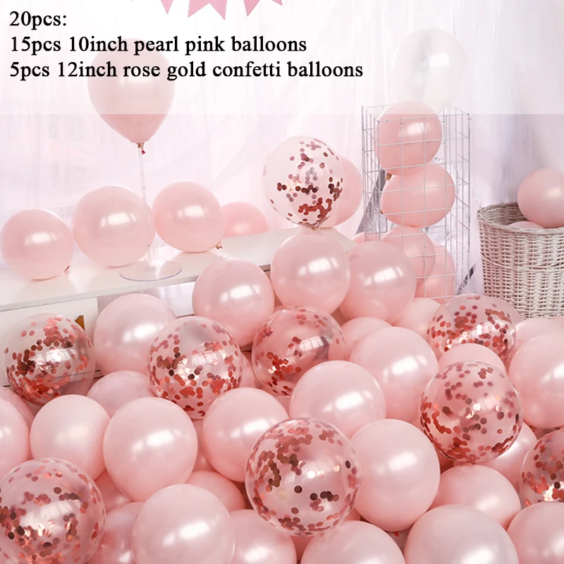 5 20 шт жемчужно-розовые шары набор конфетти шары хром металлик Globos День рождения Свадебные украшения баллон гелия - Цвет: 5