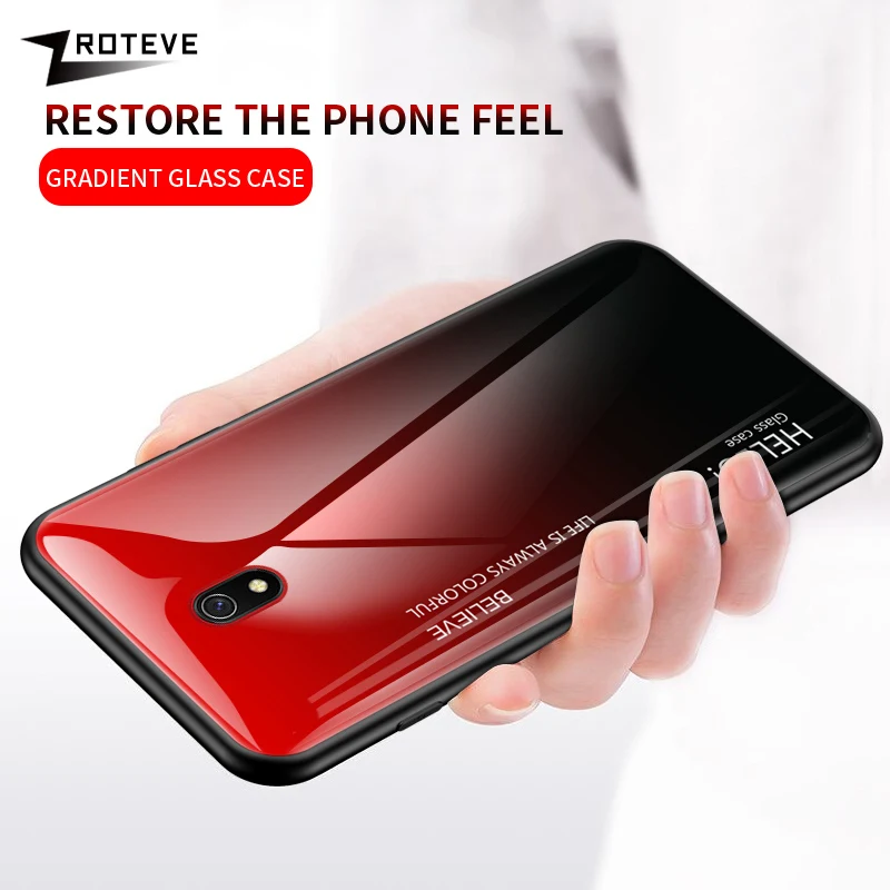 ZROTEVE чехол для Xiaomi Redmi 8A стеклянная задняя крышка силиконовый закаленное стекло