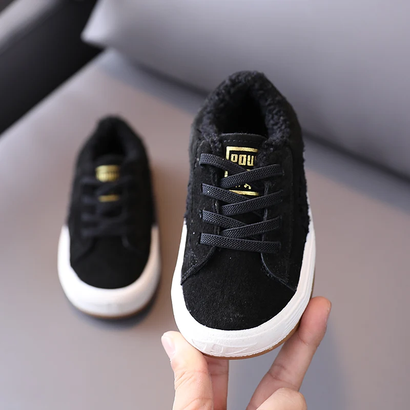 

Winter 2020 new children's shoes genuine leather girls cotton shoes Korean boys wool comfortable casual shoes 1-3-6 years old