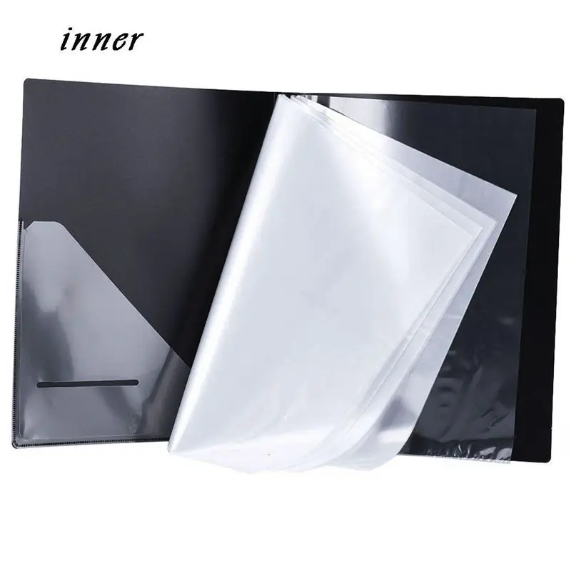 Music Sheet File Paper Documents Storage Folder Holder PVC.A4 Size,40 Pockets(Black