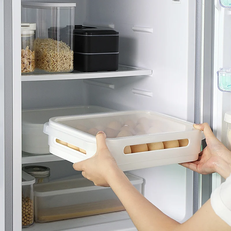 24 сетчатые лотки для яиц с контейнером для хранения пищи для кухонного холодильника, прозрачный