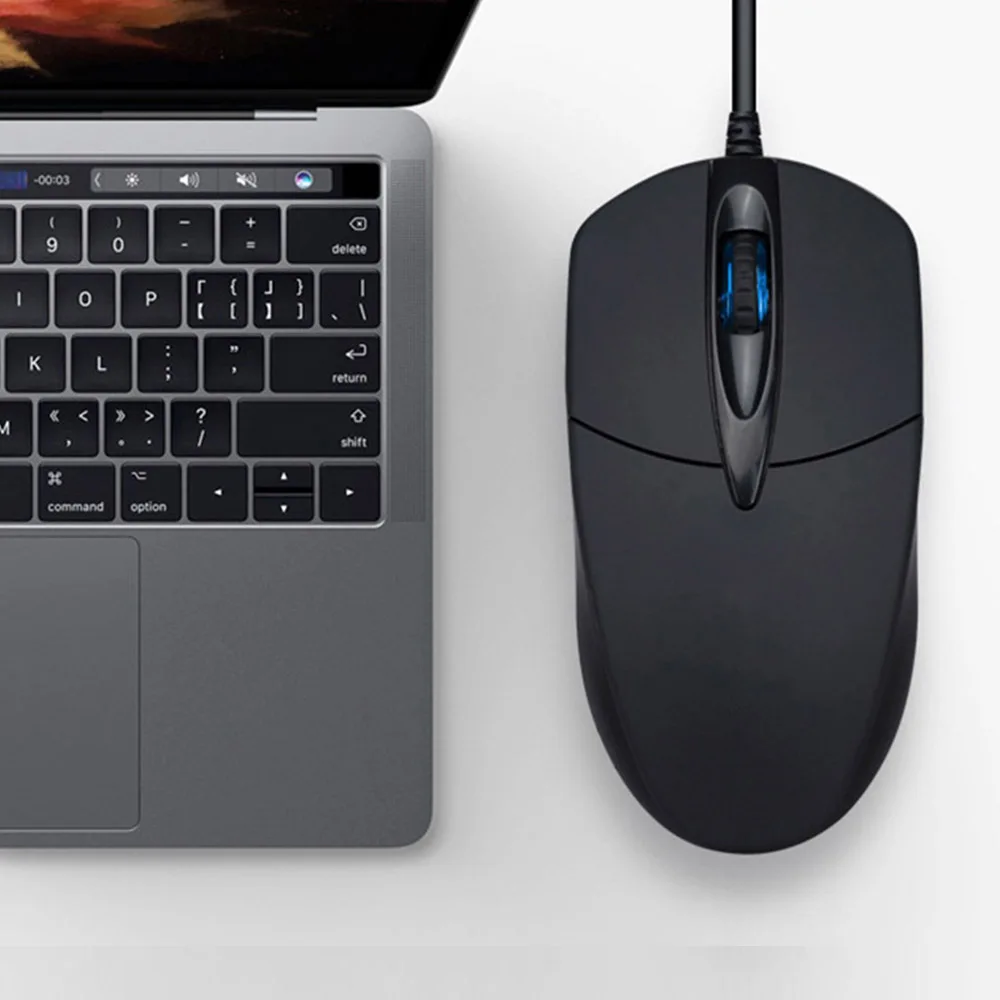 Мышь игровая Проводная Бесшумная с USB Мини Портативная оптическая мышь со звуковым кликом для ПК ноутбука