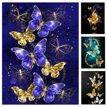

Huacan 5D DIY Diamond Painting Full Square Rhinestones Butterfly Diamond Embroidery Cross Stitch Mosaic Animal Modular Picture