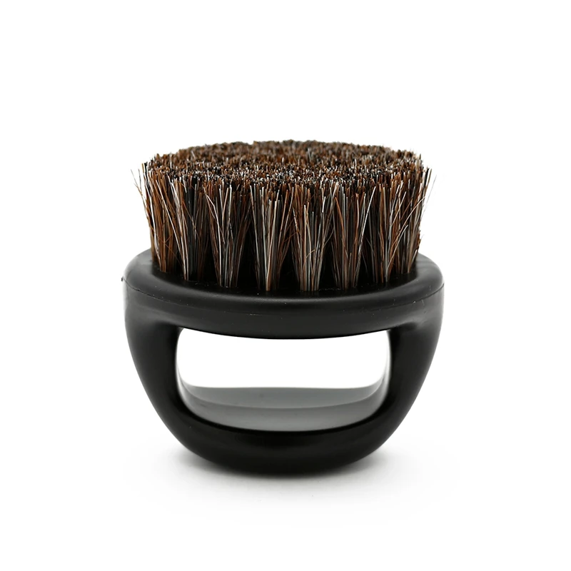 1 Pcs Ring Design Horse Bristle Men Shaving Brush Plastic Portable Barber Beard Brushes Salon Face Cleaning Razor Brush(black) | Красота и