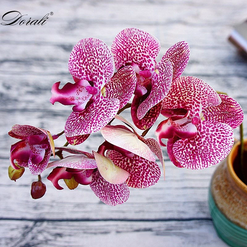

3D Artificial Butterfly Orchid Flowers Fake Moth flor Orchid Flower for Home Wedding DIY Decoration Real Touch Home Decor Flore