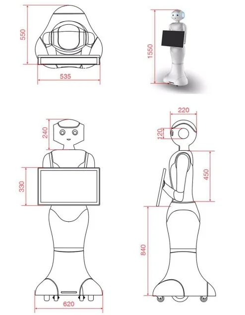 Wifi 4G Bluetooth smart Humanoid сервис робот-Регистратор
