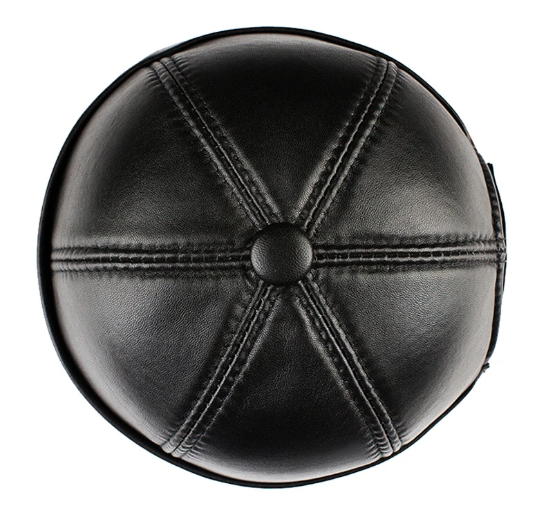 Echt Leder Retro Hut Casual Vermieter Chinesischen-Stil Hut Schaffell Kappe Dünne Runde Caps Fashion Winter Und Herbst Luxus hüte – Detail 9