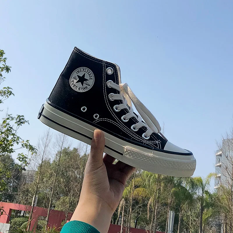 

Classic Unisex Vulcanized Shoes High-top Classic Light-Weight High-Top Women trainer Shoes Canvas Sneakers