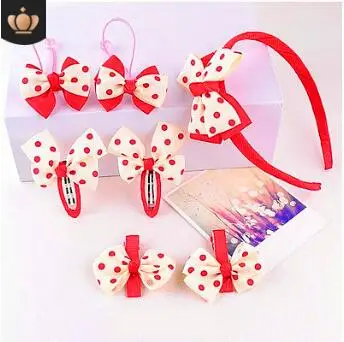 11 50 компл./лот 7 шт./компл. DIY простой мульти ткани Заколки для волос костюмы с бантом для девочек с узором в горошек и повязка на голову для волос Инструменты для укладки волос аксессуар HA1608 - Цвет: 11