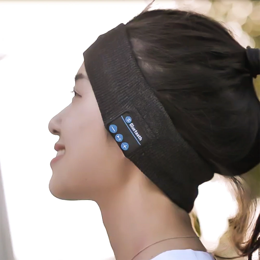 Bluetooth Music Headband Knits Sleeping Headphone Yoga Soft Warm Sports