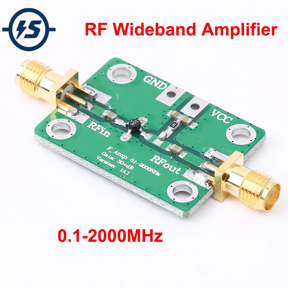 0.1-2000MHz RF Broadband Amplifier Low Noise LNA Gain 30dB 