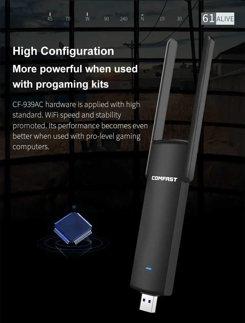 COMFAST-1900Mbps USB Wifi адаптер 2,4 Ghz& 5,8 Ghz двухдиапазонный wifi ключ Разъем AC игровая сетевая карта USB Wifi антенна CF-939AC