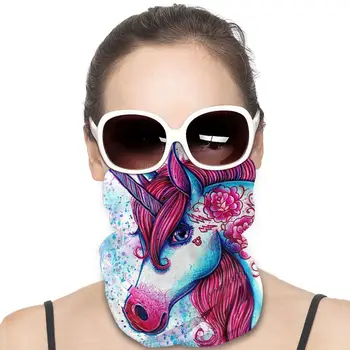 

Colored Geometry Horse Head Man's Womans Headband Neck Gaiter Breathable mask Sunscreen UV Dust Protection for Sports