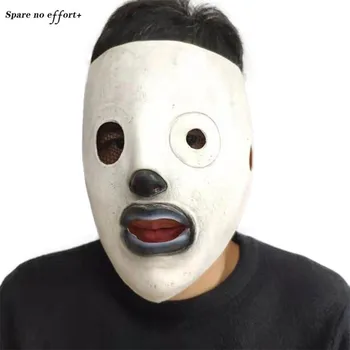 

Band Funny Halloween Mask Half Face White Halloween Party Supplies Big Eyes and Small Eyes Halloween Decoration Scary Demon