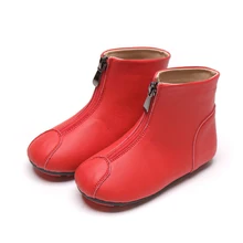 Обувь для девочек; зимняя кожаная обувь; модные однотонные детские зимние ботинки из натуральной кожи; теплая плюшевая обувь для маленьких девочек; SGF035