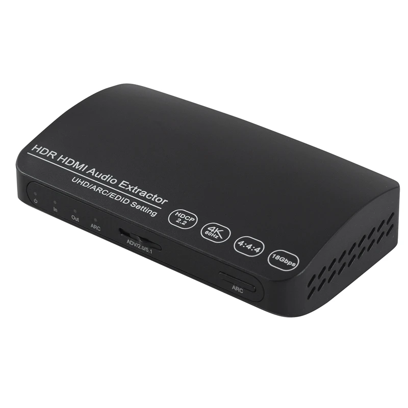 

4K@60Hz 18Gbps HDMI Audio Extractor,HDMI to HDMI+Optical(Spdif)+L/R(RCA) outputs audio video converter for amplifer speaker Blu-