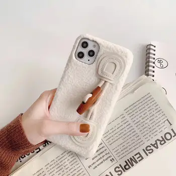 

The New cute Cartoon Anti-fall Autumn and winter lambswool For iphone 6s 6 7 8 8Plus iphone X XR 11PRO MAX Case Cover Phone Case