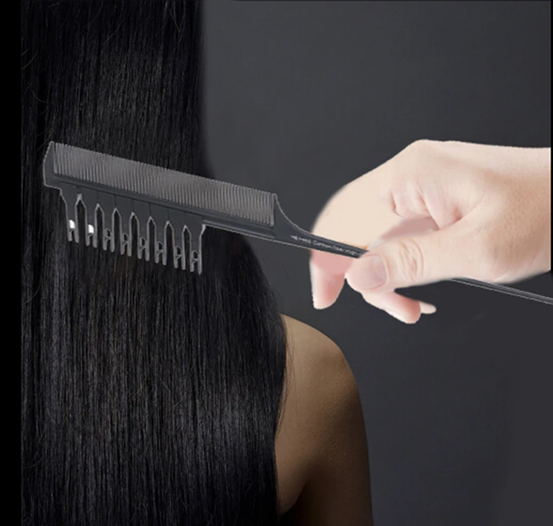 2 Side Hair Dyeing Comb Adjustable Sectioning Highlight Comb Weaving Cutting Brush Professional Salon Hair Coloring Tool