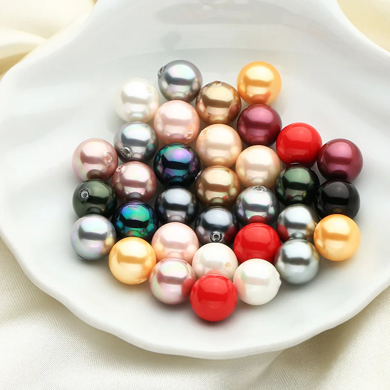 4/6/8/10/12/14mm Colorful Pearl Beads Made of Natural Shell Half Hole Round Loose DIY Jewelry Making | Украшения и аксессуары