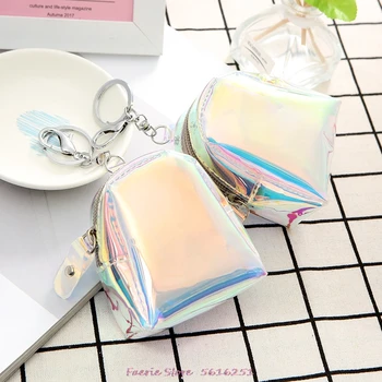 

Instagram Hot Selling Creative Mini Keychain Laser Wallet Mini Key Chain Zero Wallet Headset Video Storage Bag Wholesale Keyring