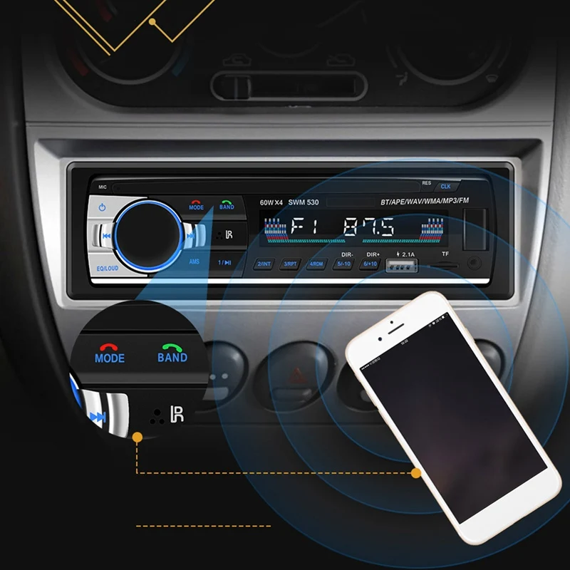 Автомобильный аудио MP3 музыкальный плеер радио в тире Bluetooth 4,0 Двойной USB AUX головное устройство с пультом дистанционного управления автомобиля Viedo плеер