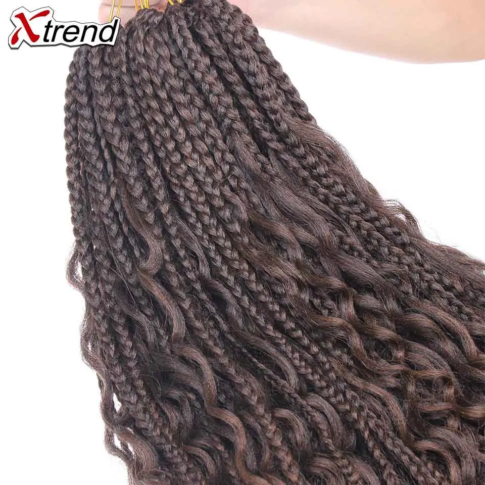 Xtrend Synthetic Boho Crochet Braid Bohemian Box Braids Crotchet Hair Extensions Ombre Braiding Braided Messy Goddess