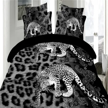 

African Leopard Cool 4pcs Bedding Set Comfortable Sheets Quilt Cover Pillowcase 200x230 Large Size Luxury Home Textile Wholesale
