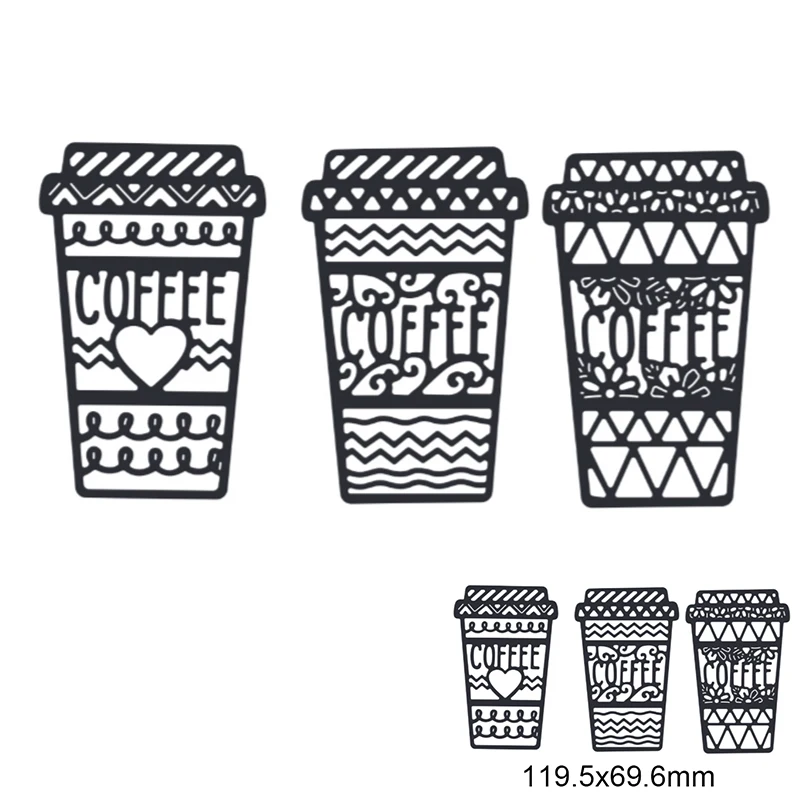 

Coffee Cup Metal Cutting Dies For DIY Scrapbook Cutting Die Paper Cards Embossed Decorative Craft Die Cut New