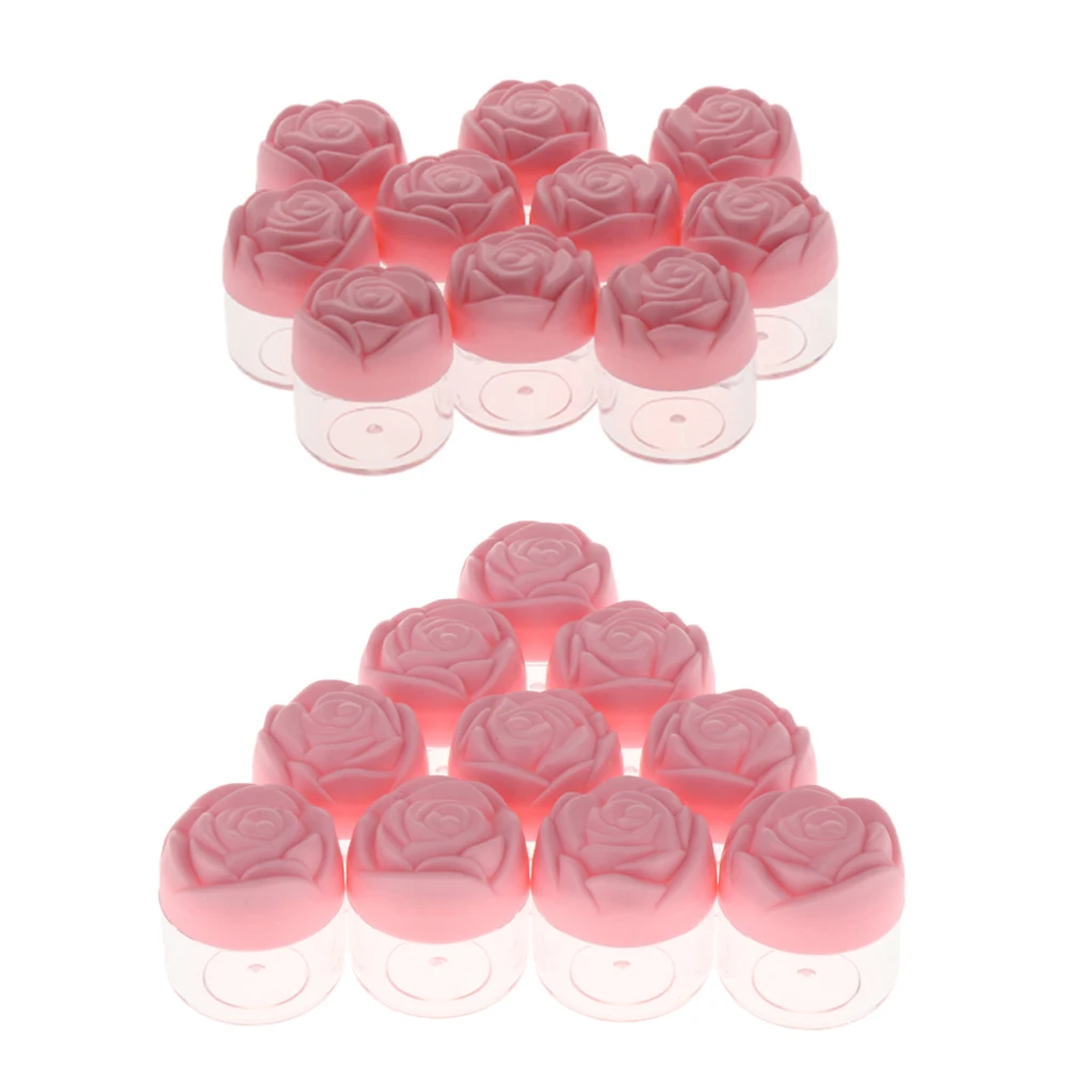 20Pcs 20g Rose-shape Empty Cream Moisturizer Glitters Containers Case Jar Pot