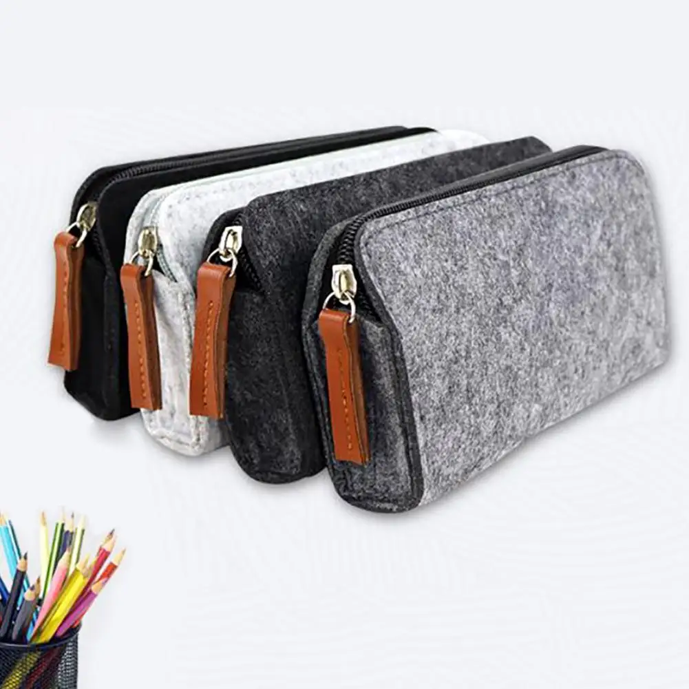 

Portable Students Flat Pen Bag Pencil Case Large capacity Zipper Storage Stationery Organizer with fine workmanship