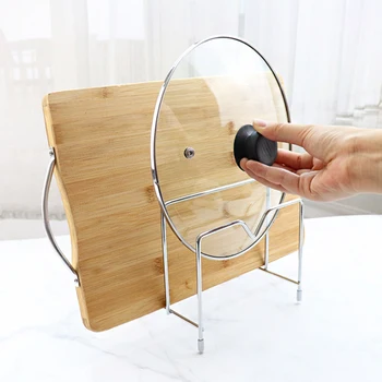 

Cutting Board Storage Rack Double-Layer Chopping Board Stainless Steel Kitchen Pot Cover Cutting Board Rack