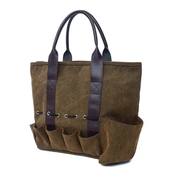 

Canvas Garden Tool Tote Bag Electrician Tool Pouch Organizer Storage Bag for Gardening P7Ding
