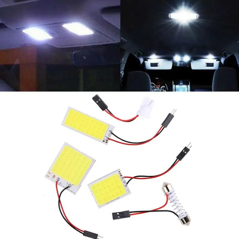 T10 C5W COB 16 24 36 48SMD Белая светодиодная лампа для салона автомобиля номерного знака