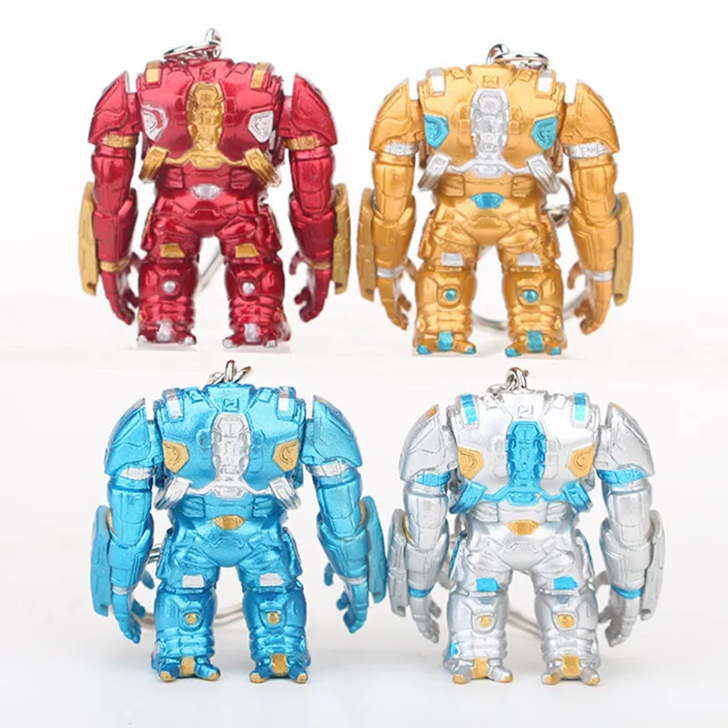 10pcs/lot Marvel Movie The Avengers 2 Anti-Hulk Armor Model Keychain Personalized PVC Robot Keychain Creative Gift Pendant