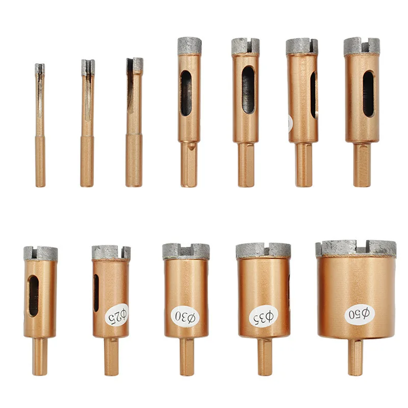 Gold Sintered Marble Hole Opener Sintered Diamond Set Granite Marble Cobblestone Hole Opener
