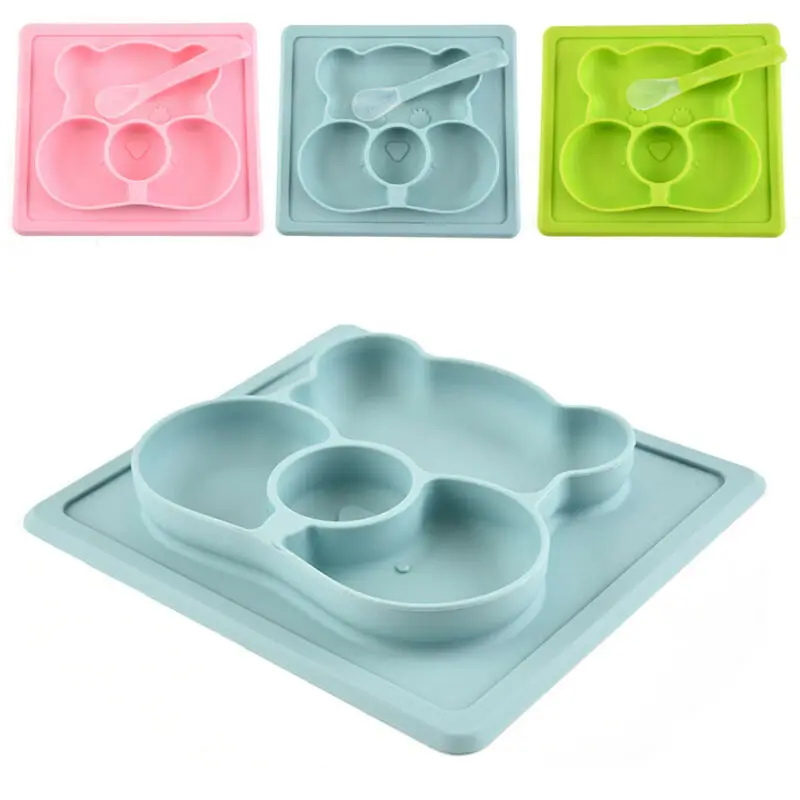 Baby Placemat Silicone Suction Plates for Children Infants Feeding Food