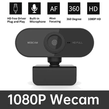 Webcam em 1080P Full HD 2 Mega web câmera com microfone USB Câmera Full HD 1080P câmera de Foco Automático para Computador Portátil PC Skype