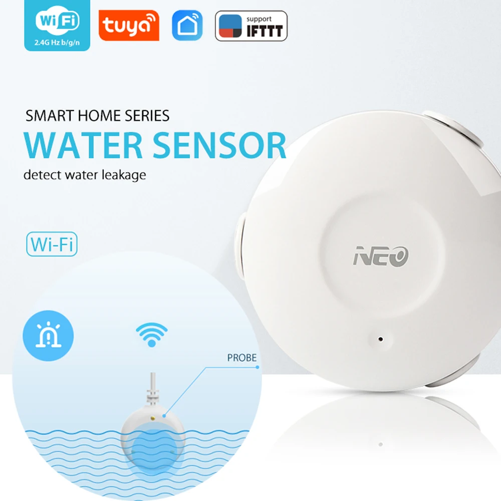 NEO COOLCAM WiFi умный датчик воды Wi-Fi и детектор утечек сигнализации уведомления