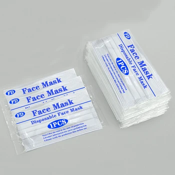

Disposable Mask of Individual Protection Nonwove 3 Layer Ply Filter Masks Mouth Face Mask White Blue Protective Breathable Masks