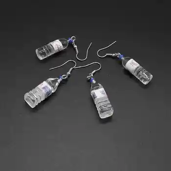

Simulation mineral water bottle drink bottle pendant resin earrings women and girls daily party gifts jewelry earrings