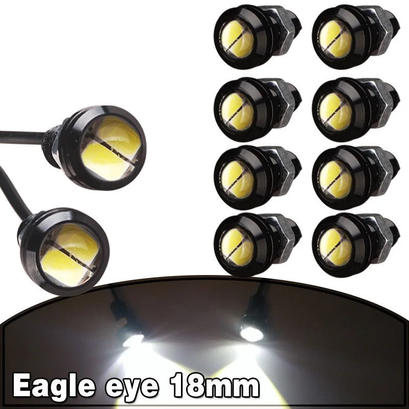 10x Yellow Amber 9W LED Eagle Eye Car DRL Daytime Running Turn Signal Light 18MM