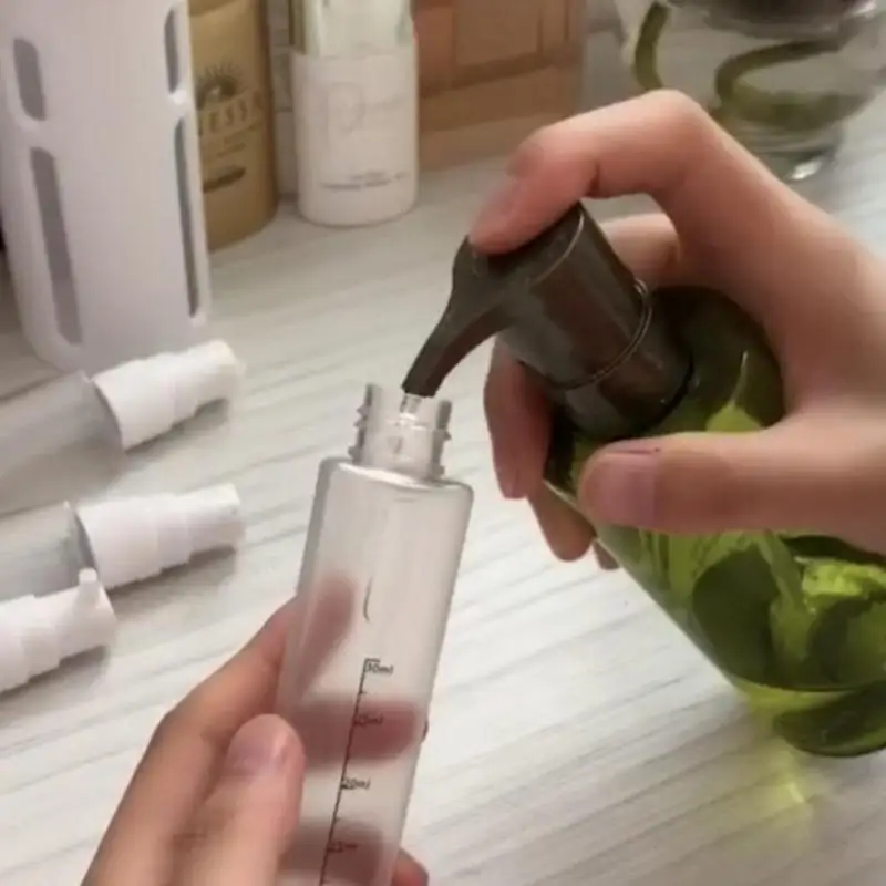 5pcs/set 4 In 1 Travel Emulsion Bottle Portable Simplicity Transparent Shampoo Bath Foam Organized Bottle Makeup Tools Supplies
