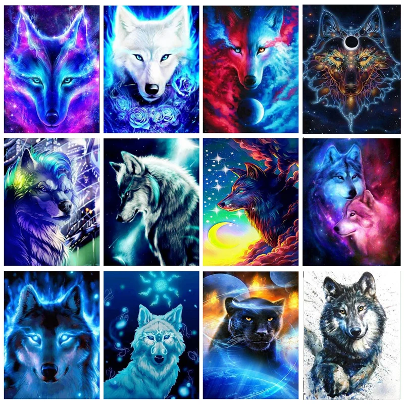 5D DIY Diamond Painting Wolf dream catcher cross stitch diamond painting pattern circular rhinestone home decoration DA427 | Дом и сад