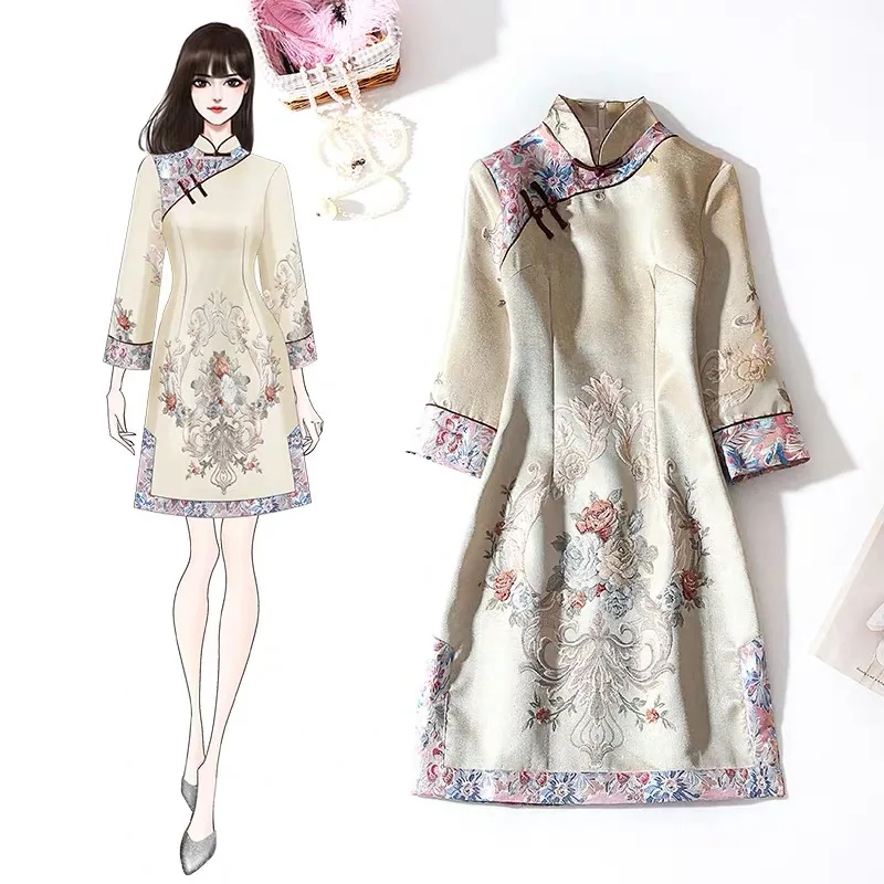 

2023 New Arrival Modern Party Vintage Cheongsam Qipao Dress