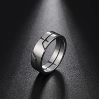 Skyrim Fashion Simple Stainless Steel Couple Ring for Men Women Casual Finger Rings Jewelry Engagement Anniversary Gift 2025 New