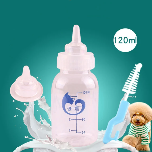 120ml Pet Nursing Kit Milk Bottle Kitten Puppy Nipple Feeder with Scale  Newborn Dog Cat Feeding Supplies - AliExpress