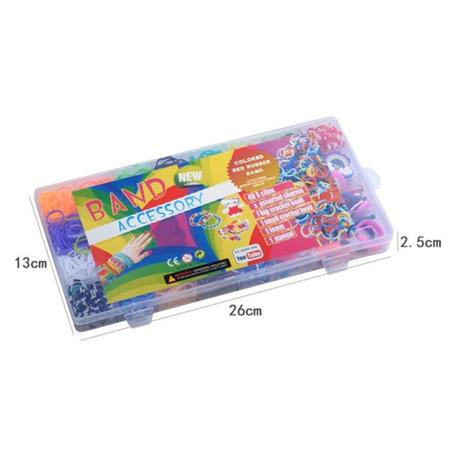 New 1500pcs Rainbow Rubber Bands Set Kid Multi-functional Classic Practical Funny DIY Toys Rainbow Woven Bracelet for Girl Gifts 5
