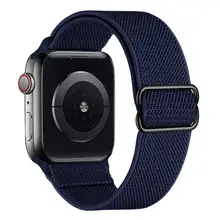 Scrunchie Strap for Apple watch band 44mm 40mm 38mm 42mm Adjustable Elastic Nylon solo