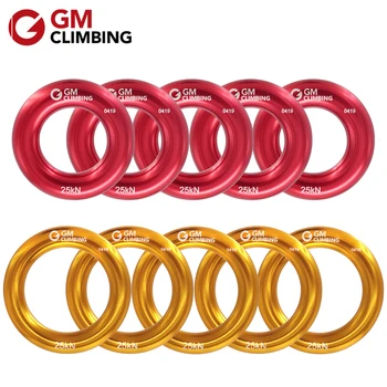 

GM CLIMBING 10pcs Descender Rappel Rings 25kN / 5600lbs O Ring for Hammocks Aluminum for Rescue Rock Climbing Caving 10pcs